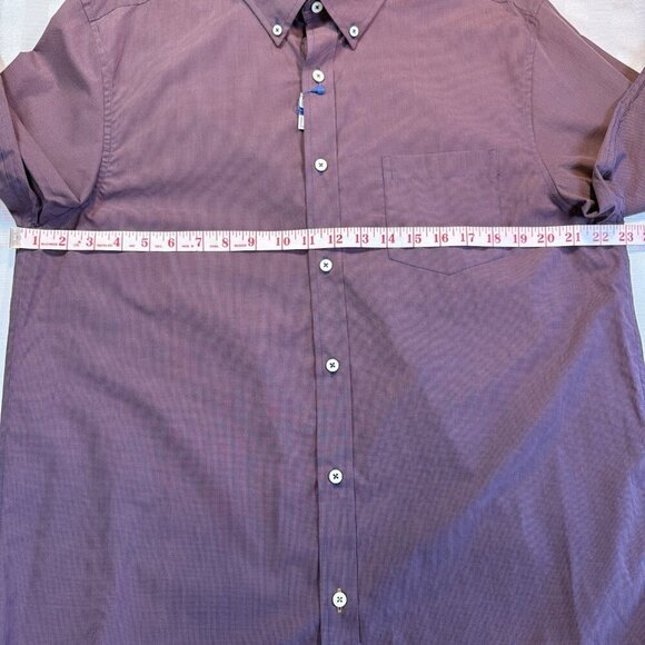 ROWM Men's Long Sleeve Shirt Cotton Small Plaid Purple/Blue - Sz L NWT - Picture 4 of 14
